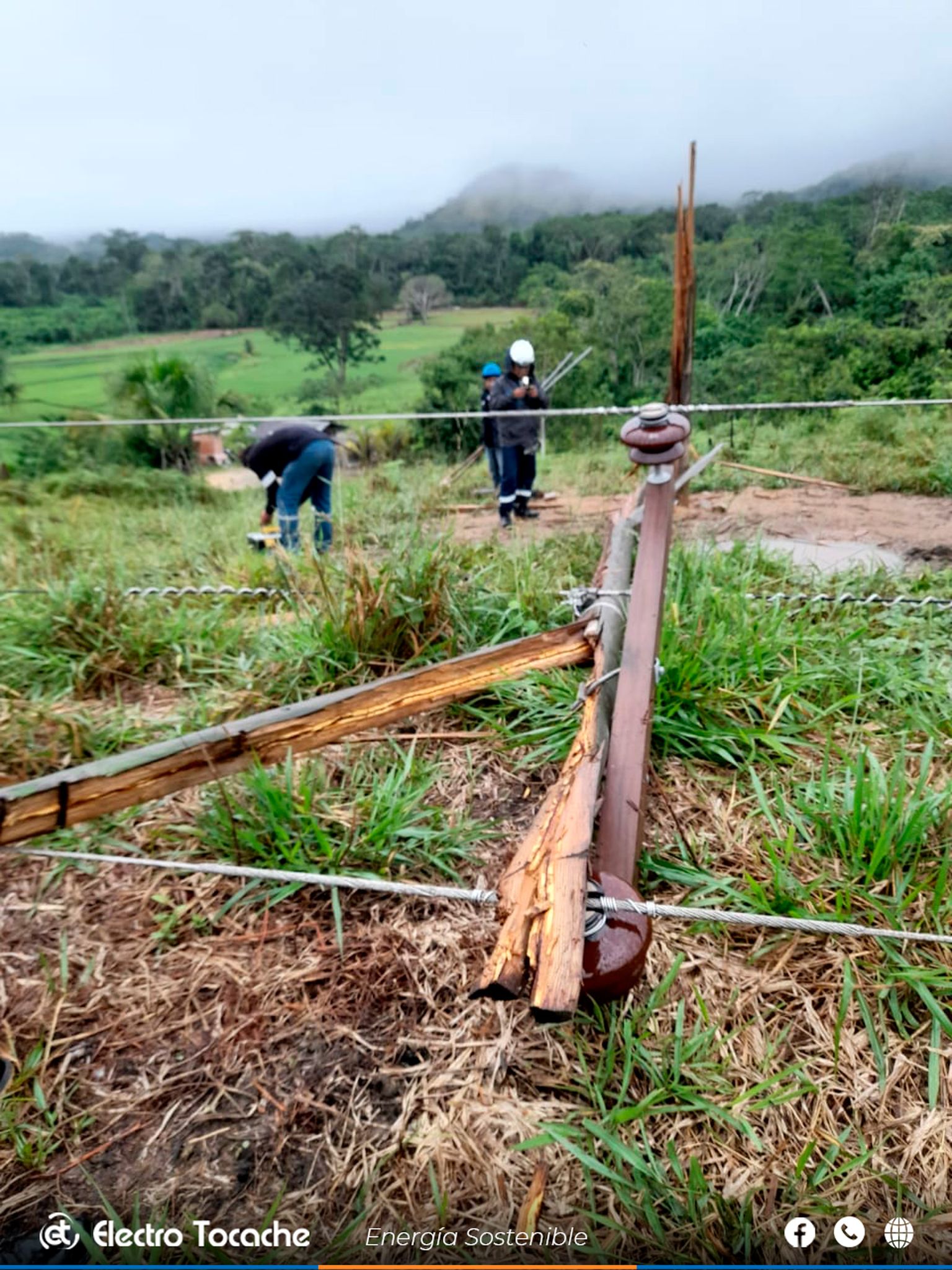 #ElectroTocache. Fuertes vientos huracanados, tormentas y lluvias torrenciales derribaron infraestructura de Electro Tocache